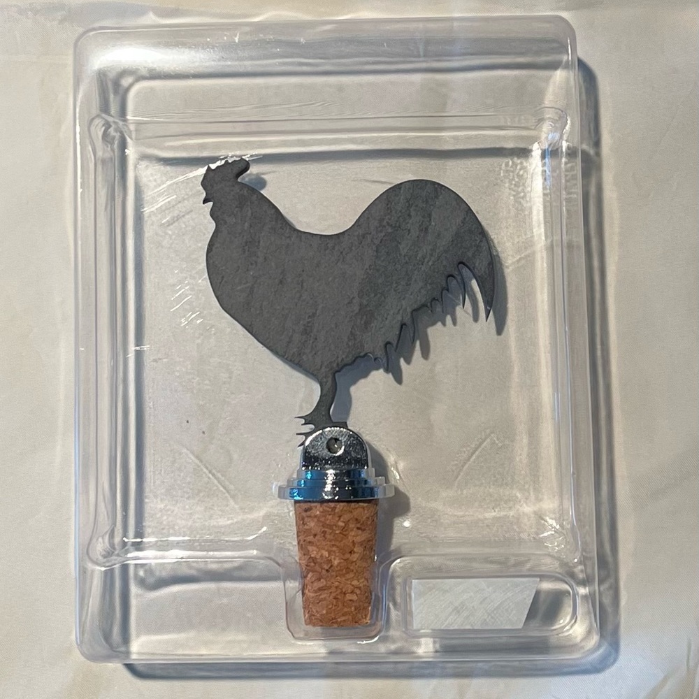 Sparq Home Wine Topper with Rooster, chalk NWOT - Picture 3 of 4